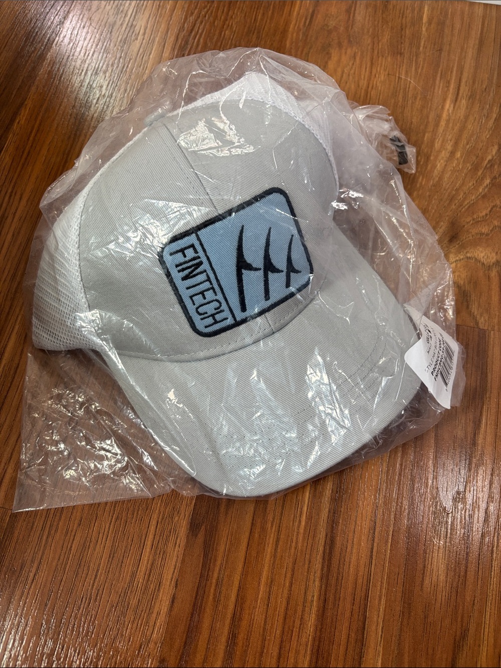 Fintech Light Gray Mesh-Back Baseball Cap